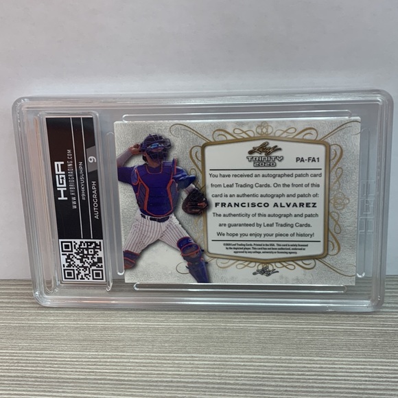 2020 Leaf Trinity Bronze Patch Auto Francisco Alvarez NY Mets #PA-FA1 (MISC8) - Picture 2 of 2